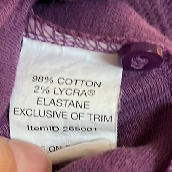 L.L. Bean Lilac Henley Thermal Long Sleeve Buttoned Top - Picture 4 of 4